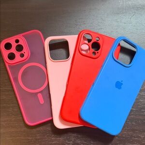 iPhone 16 Pro Max Case Set — Blue, Red, Pink, Hot Pink